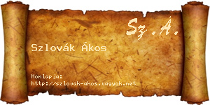 Szlovák Ákos névjegykártya